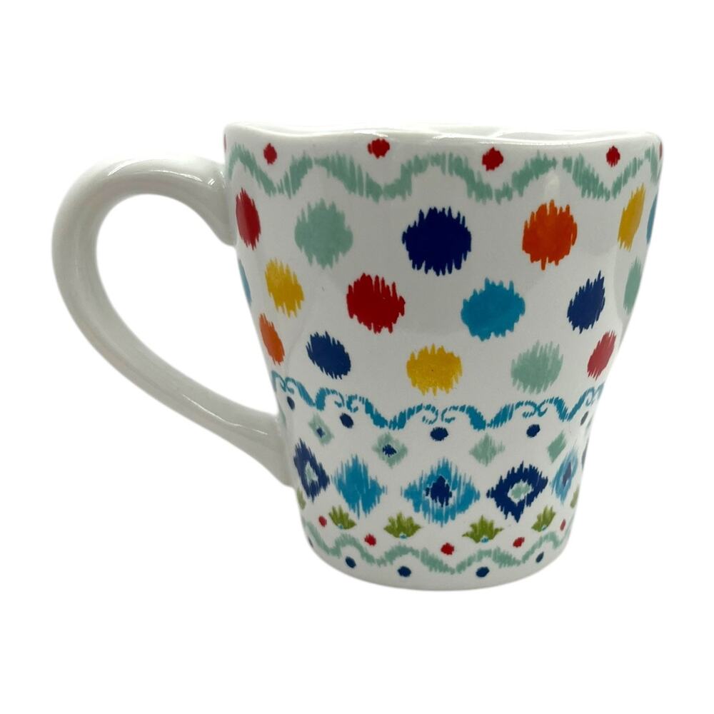 222 Fifth Mug HANNA PTS Int'l Fine China Porcelain Coffee Dots Geometric Replace